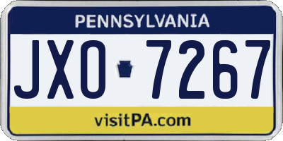 PA license plate JXO7267