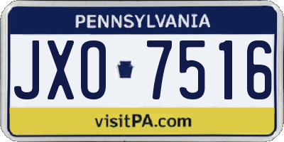 PA license plate JXO7516