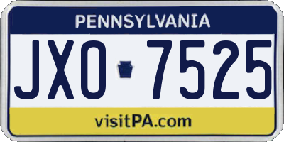 PA license plate JXO7525