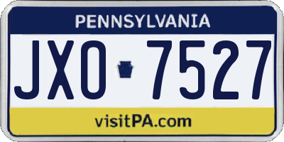 PA license plate JXO7527