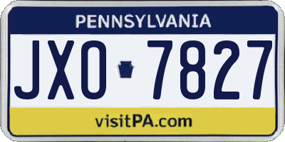 PA license plate JXO7827