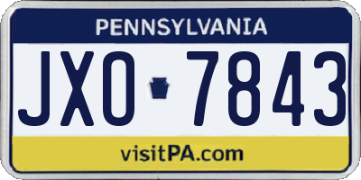 PA license plate JXO7843