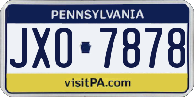 PA license plate JXO7878
