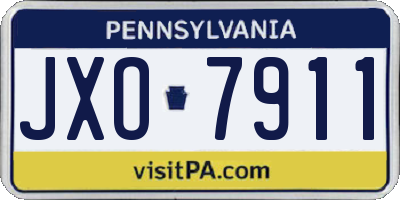 PA license plate JXO7911