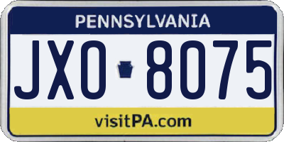 PA license plate JXO8075