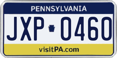 PA license plate JXP0460