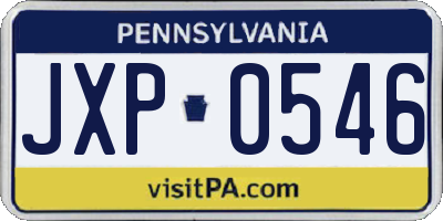 PA license plate JXP0546