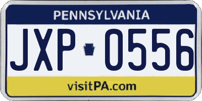 PA license plate JXP0556