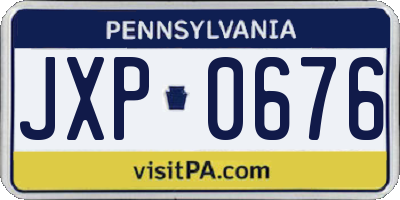 PA license plate JXP0676
