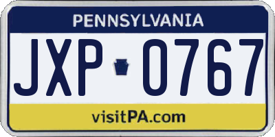 PA license plate JXP0767