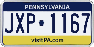 PA license plate JXP1167