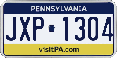 PA license plate JXP1304