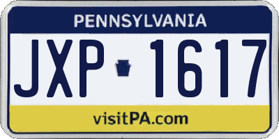 PA license plate JXP1617