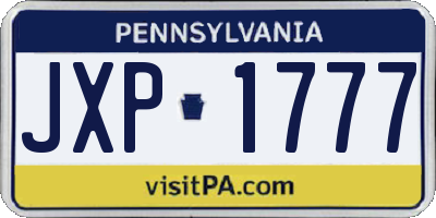 PA license plate JXP1777