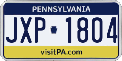 PA license plate JXP1804