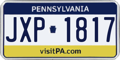 PA license plate JXP1817