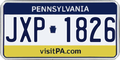 PA license plate JXP1826