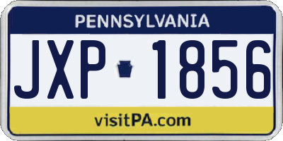 PA license plate JXP1856
