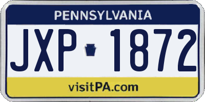 PA license plate JXP1872