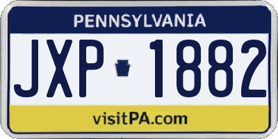 PA license plate JXP1882