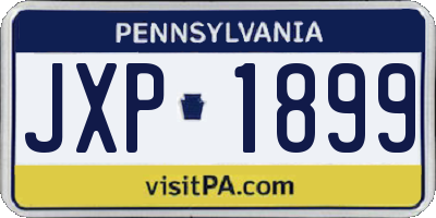 PA license plate JXP1899