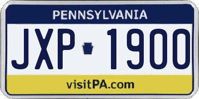 PA license plate JXP1900