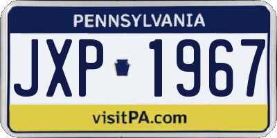 PA license plate JXP1967