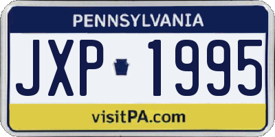 PA license plate JXP1995