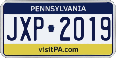 PA license plate JXP2019