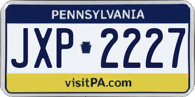 PA license plate JXP2227