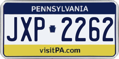 PA license plate JXP2262