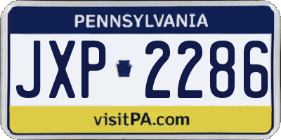 PA license plate JXP2286