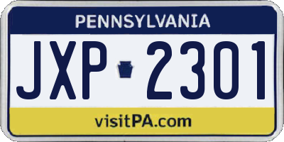 PA license plate JXP2301