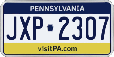 PA license plate JXP2307