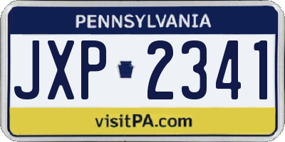 PA license plate JXP2341