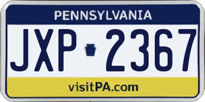 PA license plate JXP2367