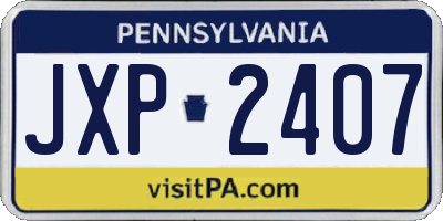 PA license plate JXP2407