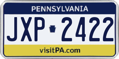 PA license plate JXP2422
