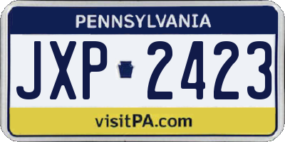 PA license plate JXP2423