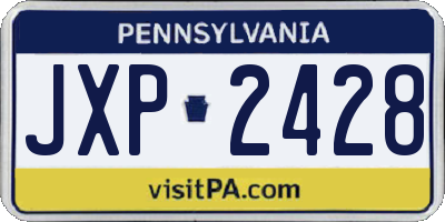 PA license plate JXP2428