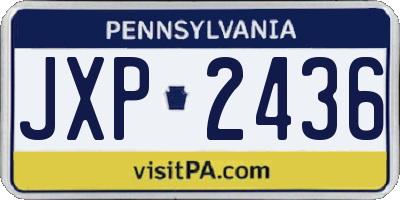 PA license plate JXP2436