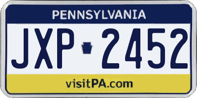 PA license plate JXP2452