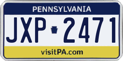 PA license plate JXP2471