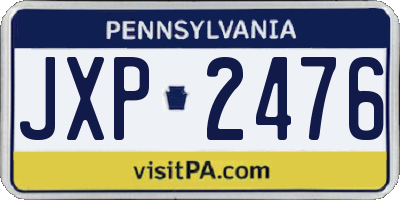 PA license plate JXP2476