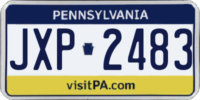 PA license plate JXP2483