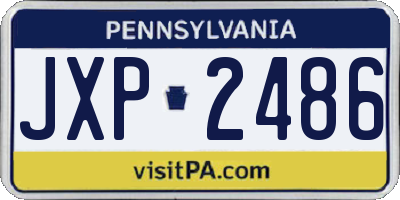 PA license plate JXP2486