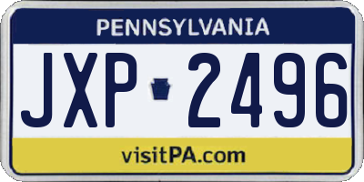 PA license plate JXP2496