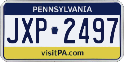 PA license plate JXP2497