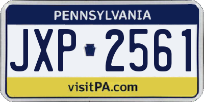 PA license plate JXP2561