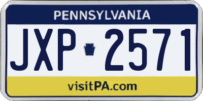 PA license plate JXP2571